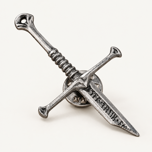 Broken Sword Medieval Lapel Pin
