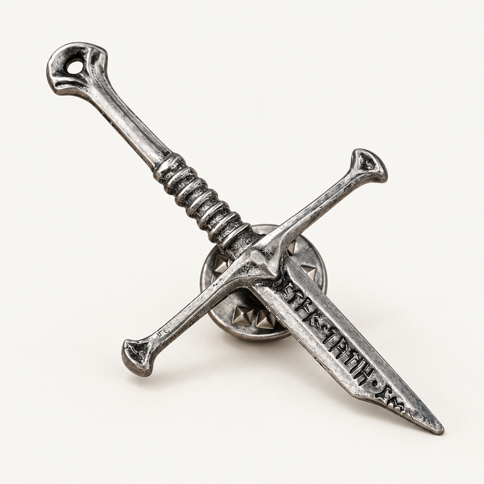Broken Sword Medieval Lapel Pin
