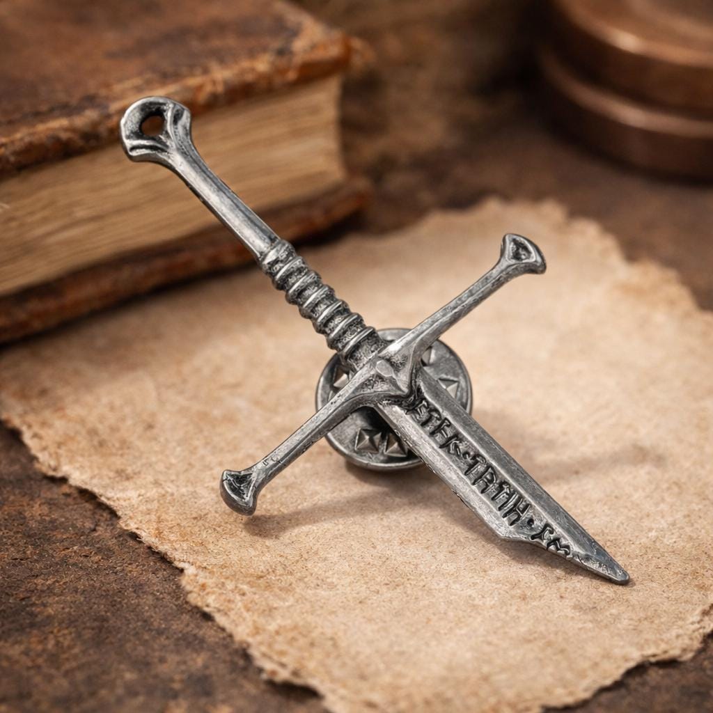 Broken Sword Medieval Lapel Pin