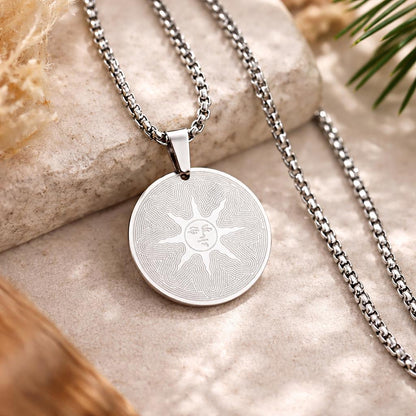 Sun Emblem Stainless Steel Necklace