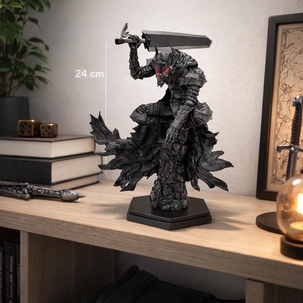 Black Swordsman Armored Statue — 24 cm