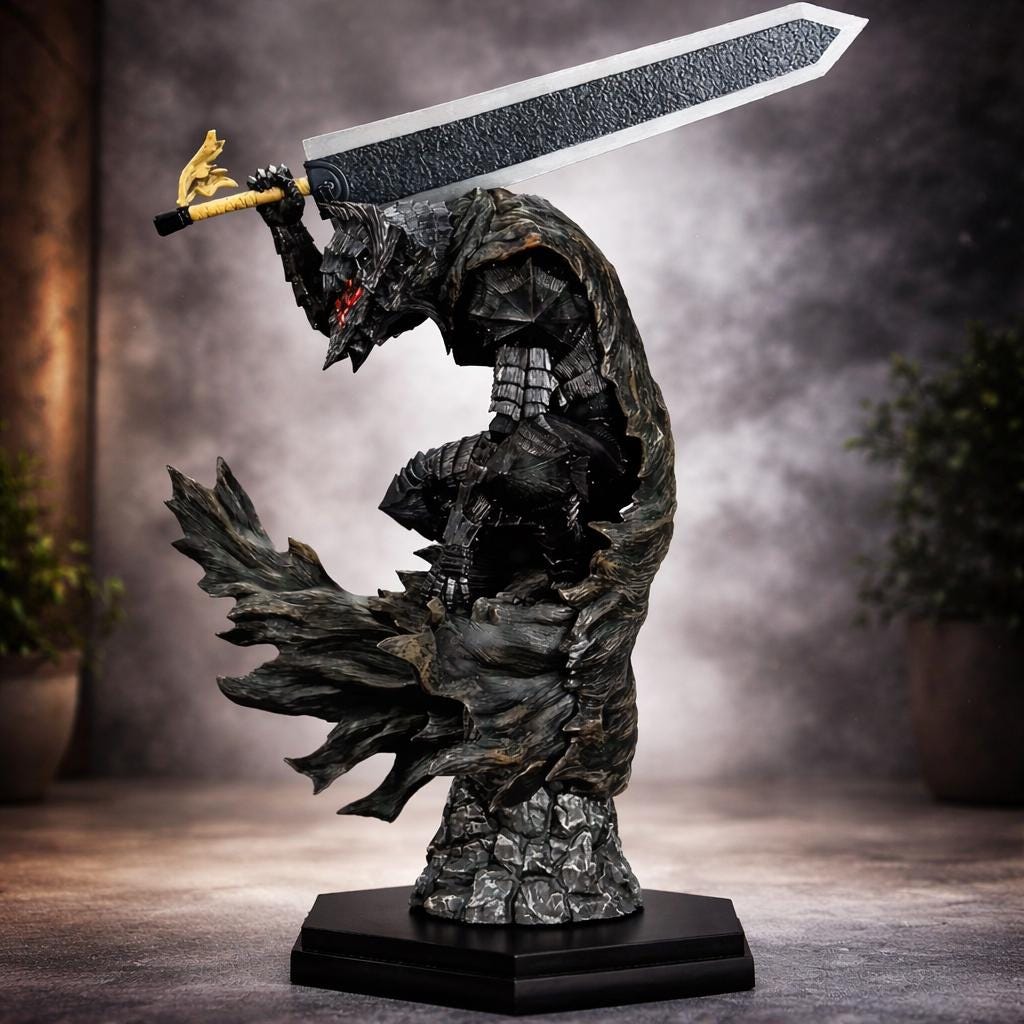 Black Swordsman Armored Statue — 24 cm
