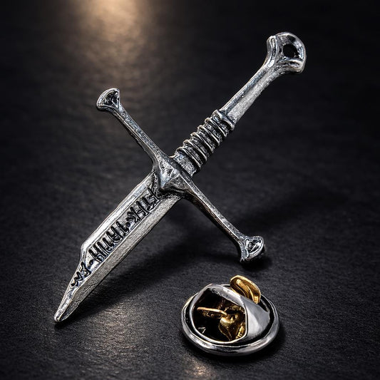 Broken Sword Medieval Lapel Pin