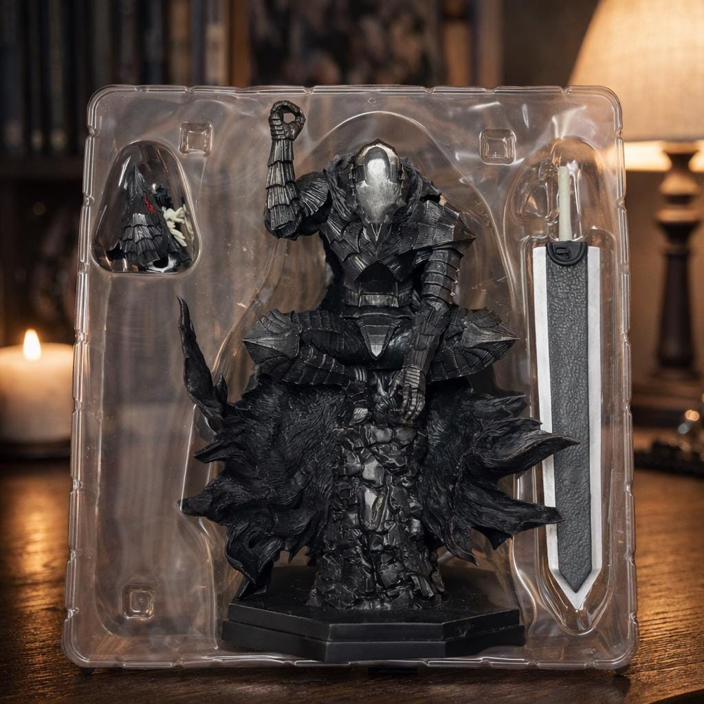 Black Swordsman Armored Statue — 24 cm