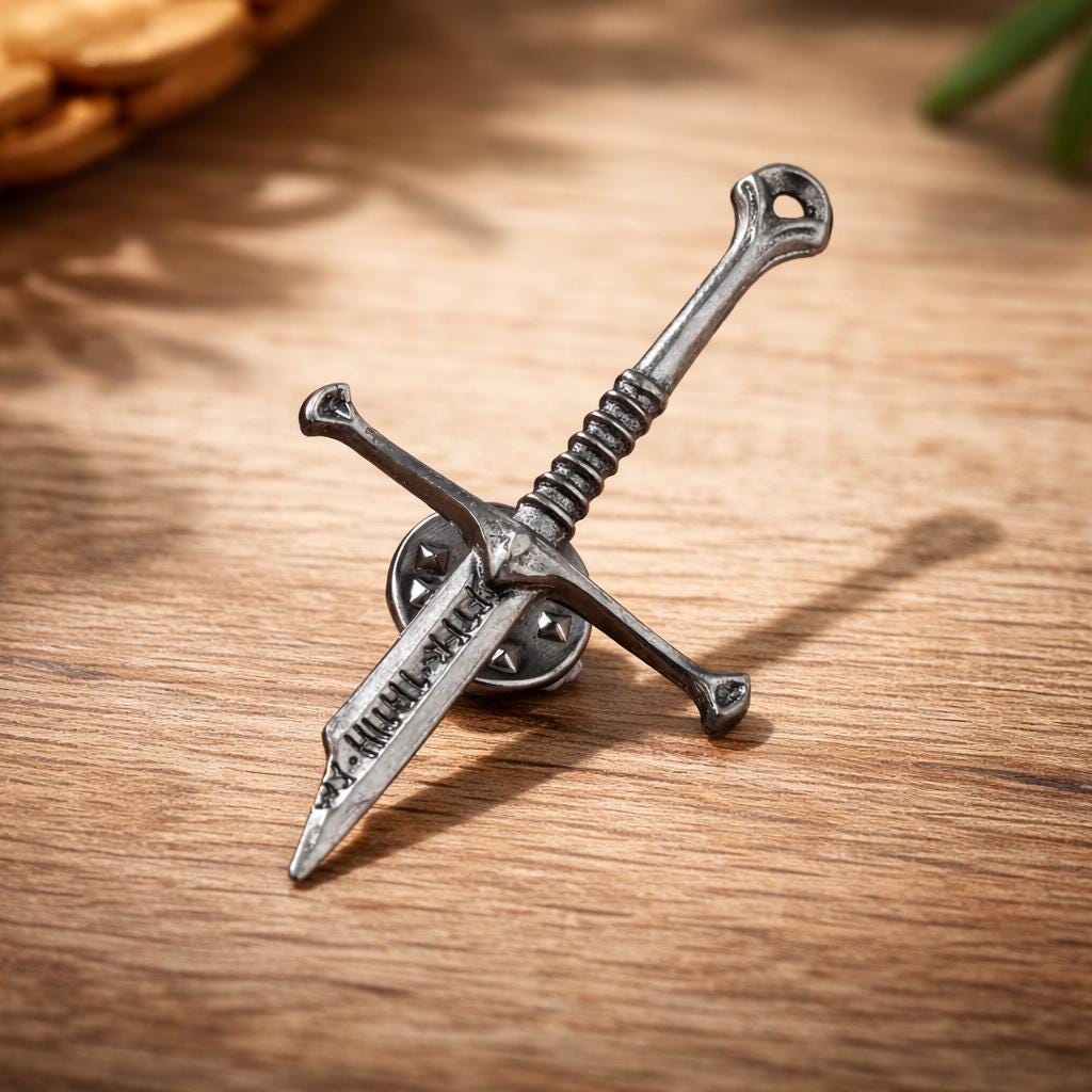 Broken Sword Medieval Lapel Pin