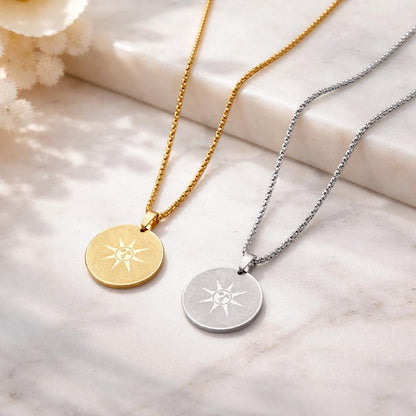 Sun Emblem Stainless Steel Necklace