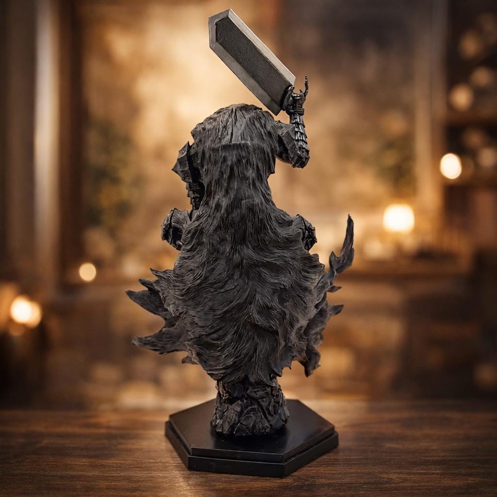 Black Swordsman Armored Statue — 24 cm