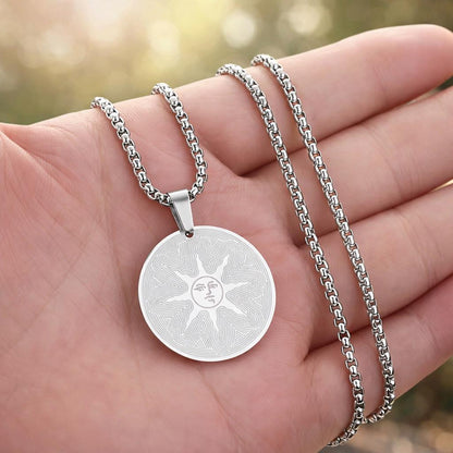 Sun Emblem Stainless Steel Necklace
