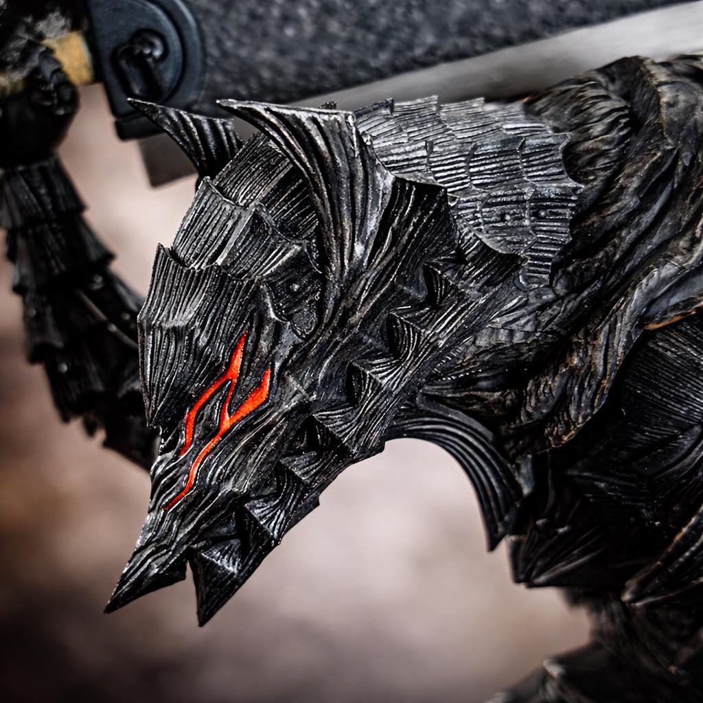 Black Swordsman Armored Statue — 24 cm