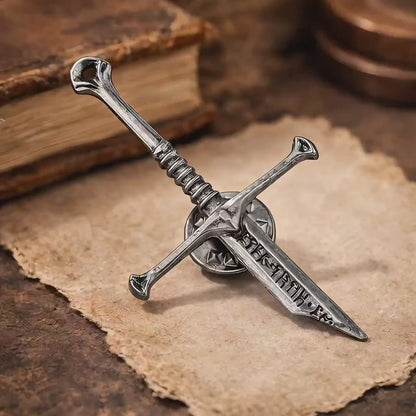 Broken Sword Medieval Lapel Pin